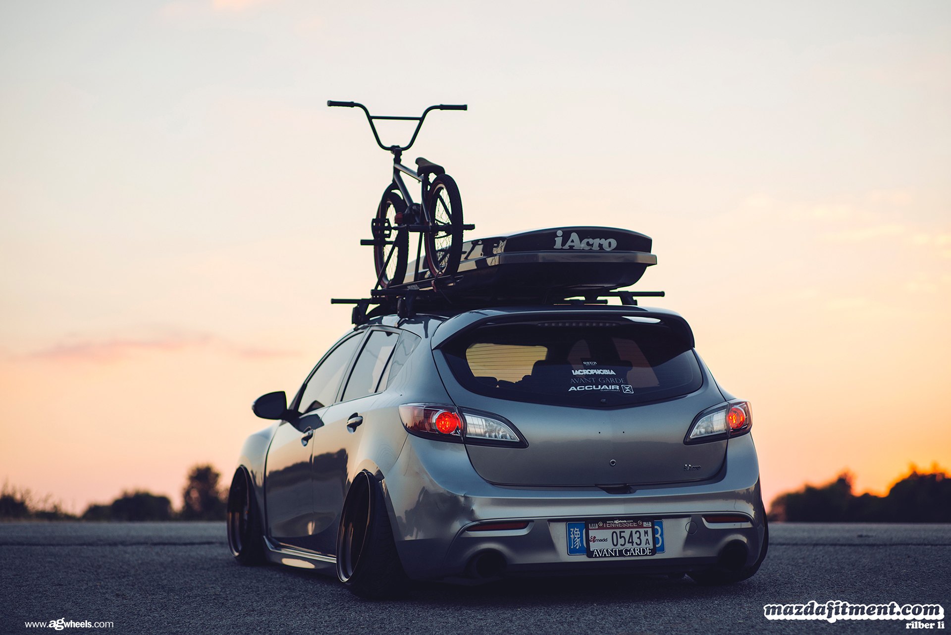 Gray Mazda 3 with Roof Rack - Photo by Avant Garde Wheels