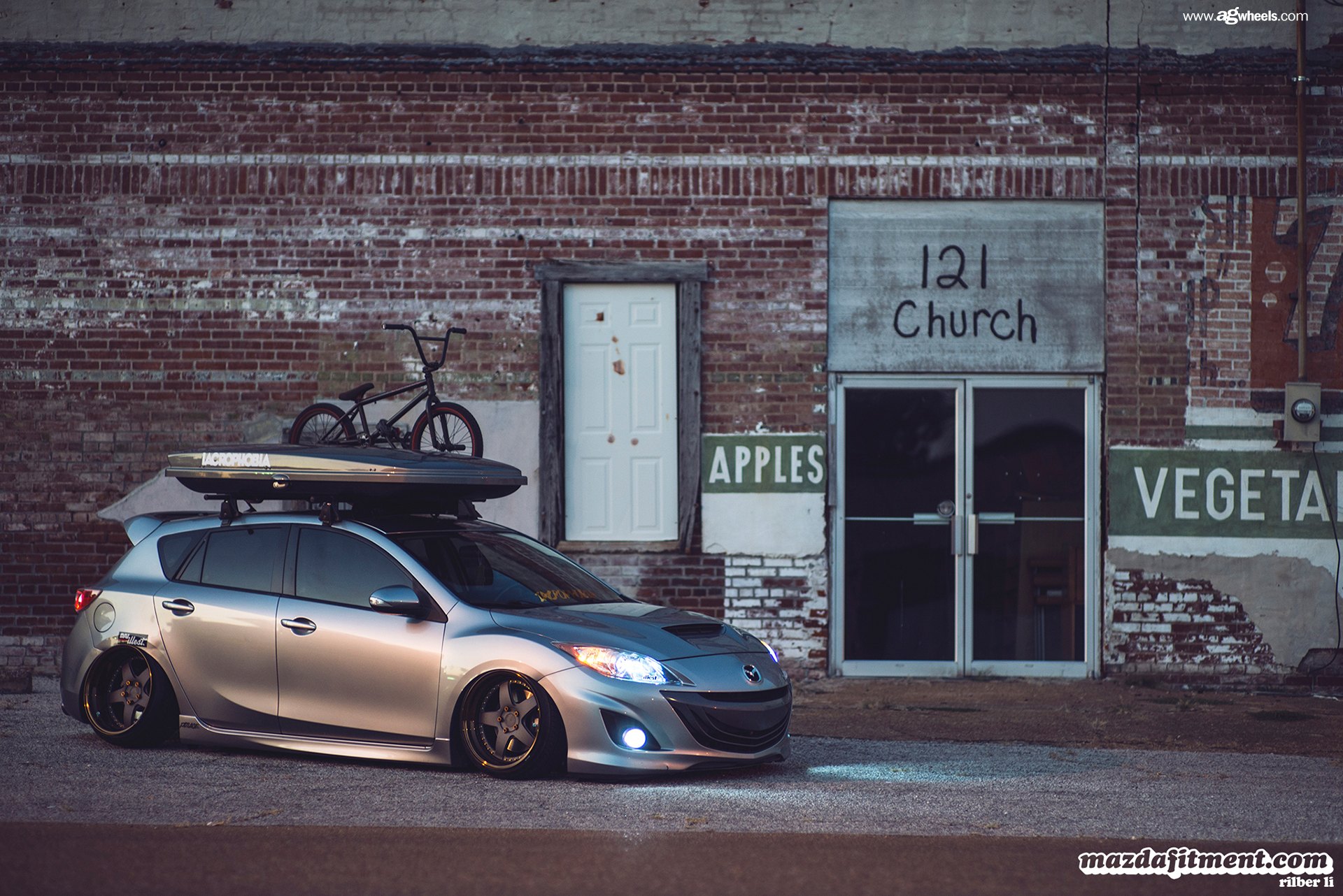 Gray Mazda 3 with Matte Black Avant Garde Wheels - Photo by Avant Garde Wheels