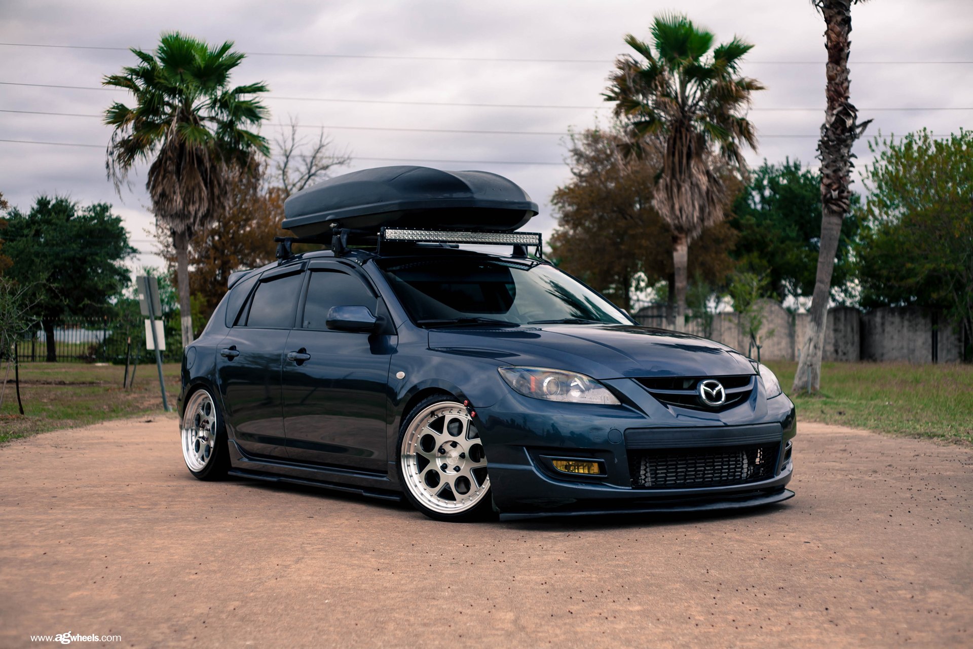 Custom Black Mazda 3 with Roof Rack - Photo by Avant Garde Wheels