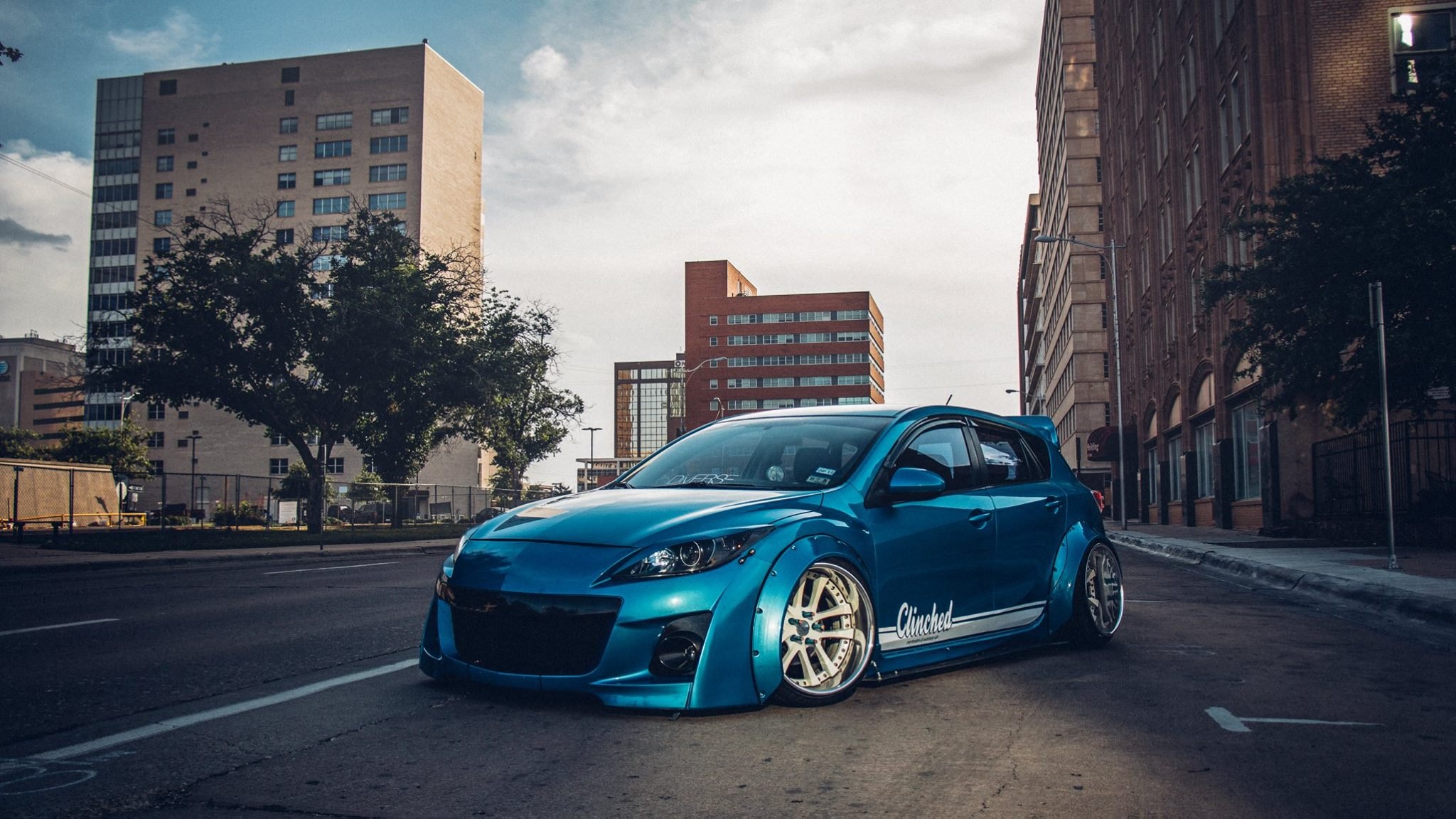 Clinched Body Kit on Blue Mazda 3 - Photo by Clinched
