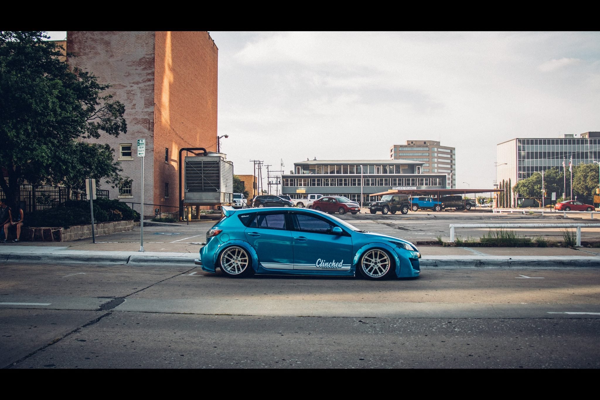 Custom Blue Mazda 3 Side Skirts - Photo by Clinched