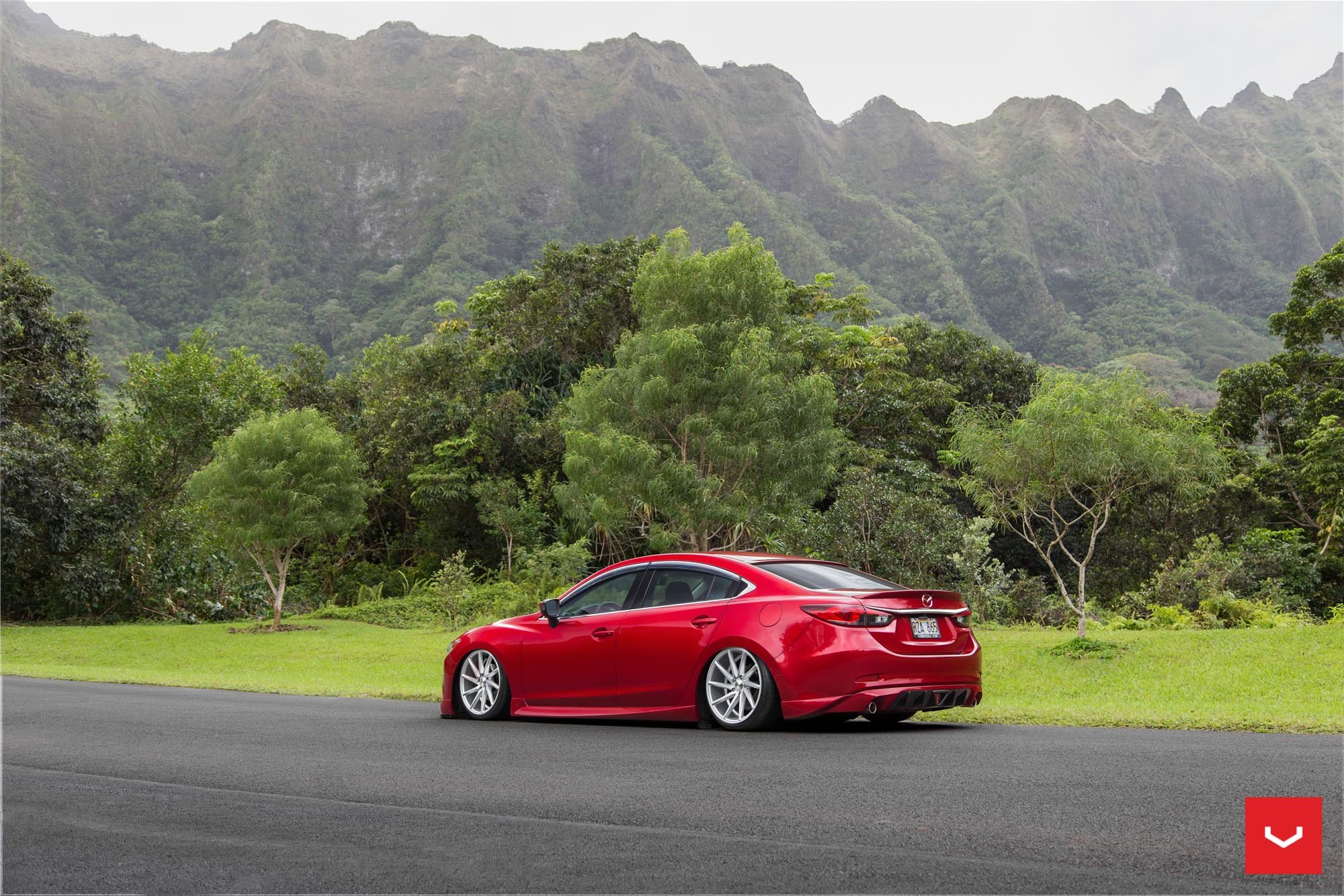 Custom Red Lowered Mazda 6 Side Skirts - Photo by Vossen