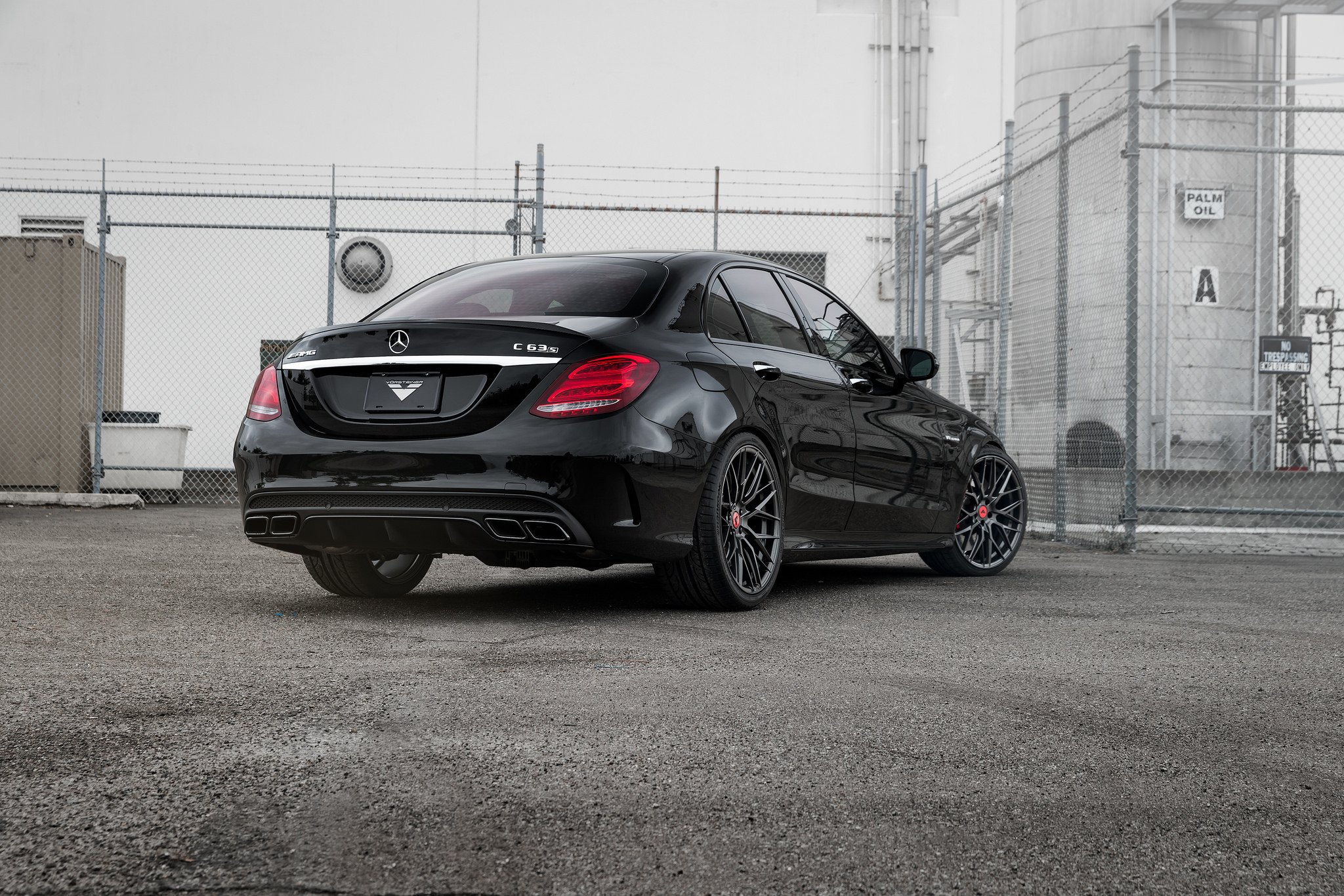 Black Mercedes C Class with Red LED Taillights - Photo by Vorsteiner