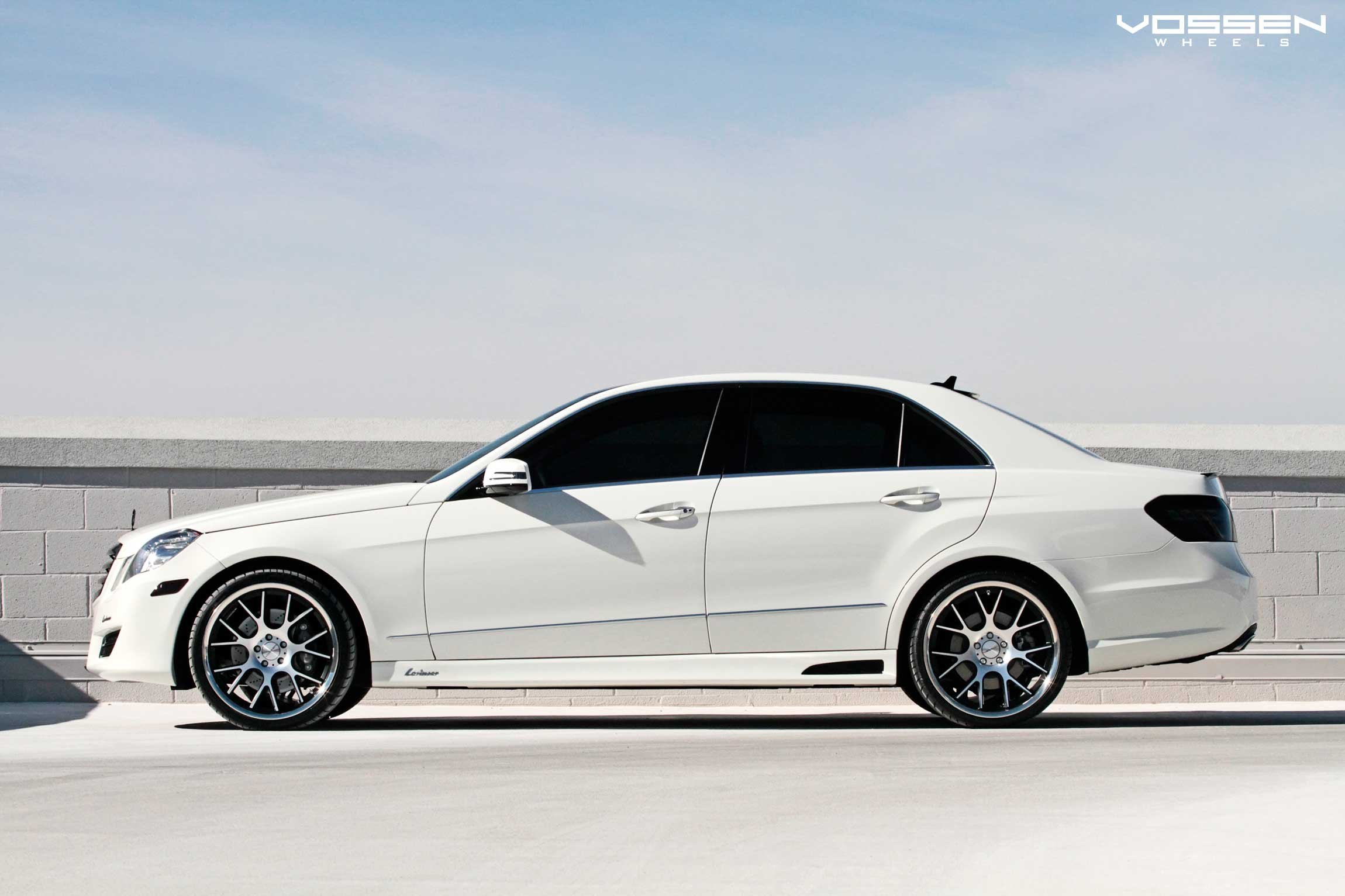 Aftermarket Side Skirts on White Mercedes E Class - Photo by Vossen