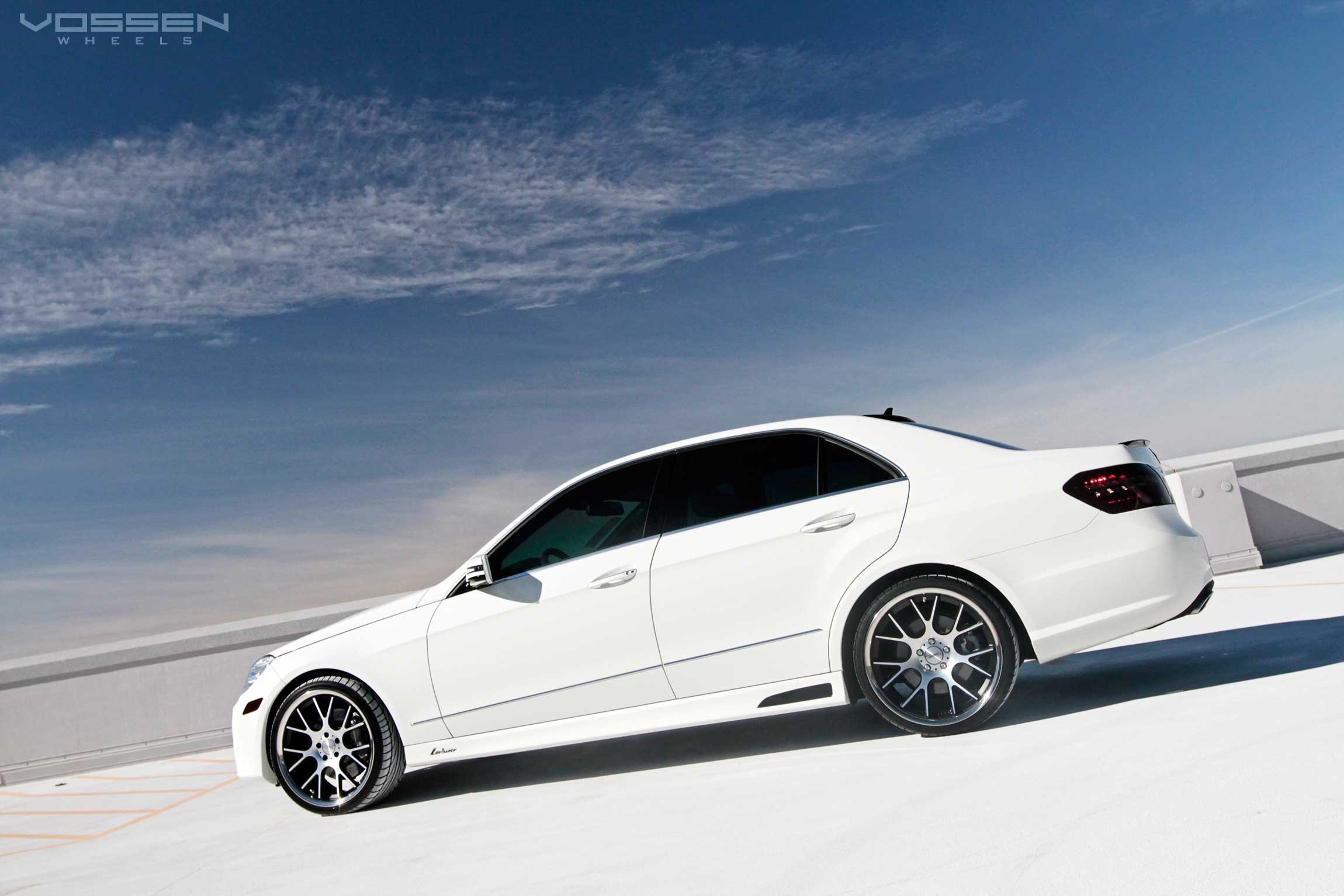 White Mercedes E Class with Red Smoke Taillights - Photo by Vossen