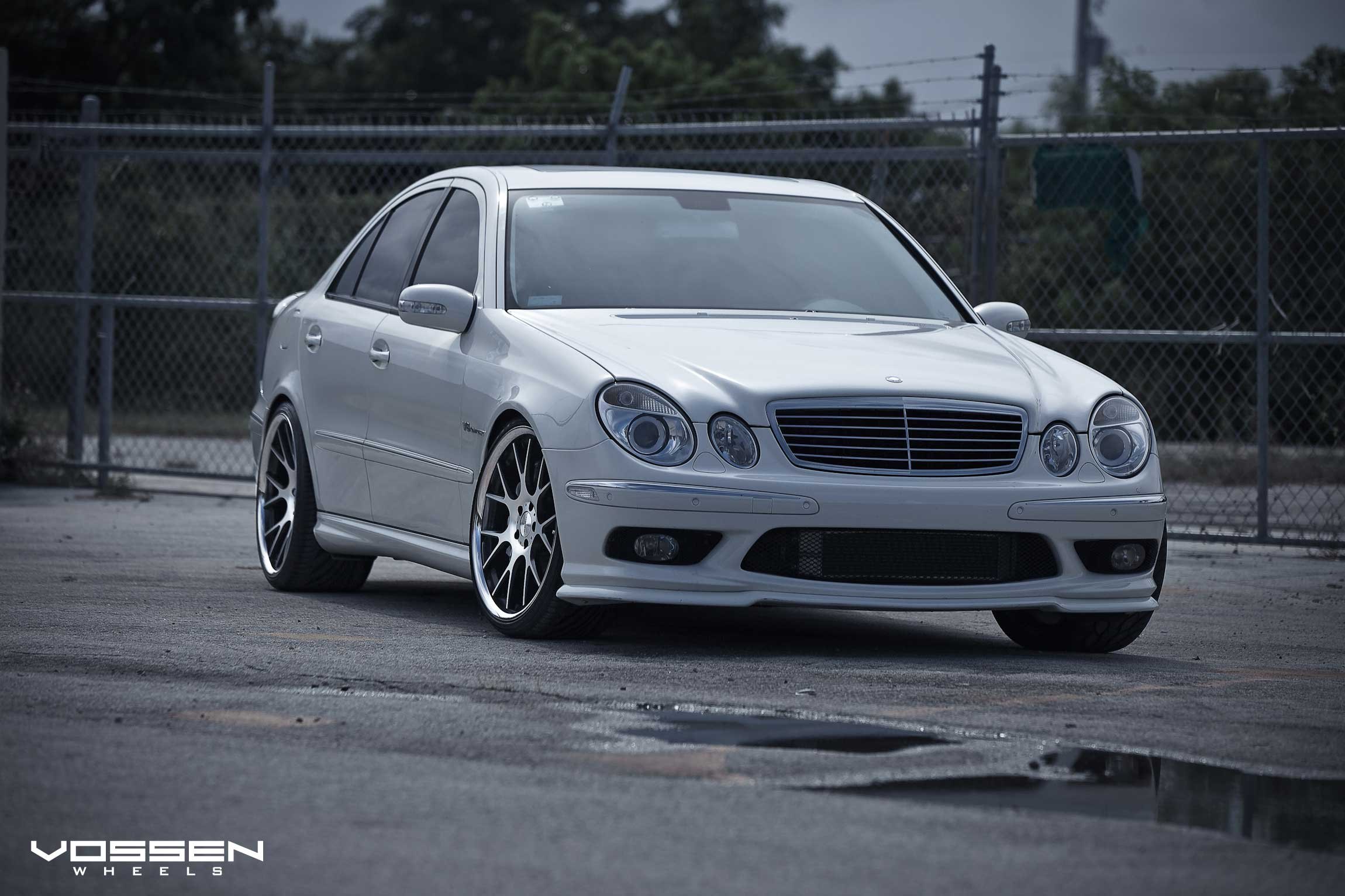 Custom White Mercedes E Class with Chrome Grille - Photo by Vossen