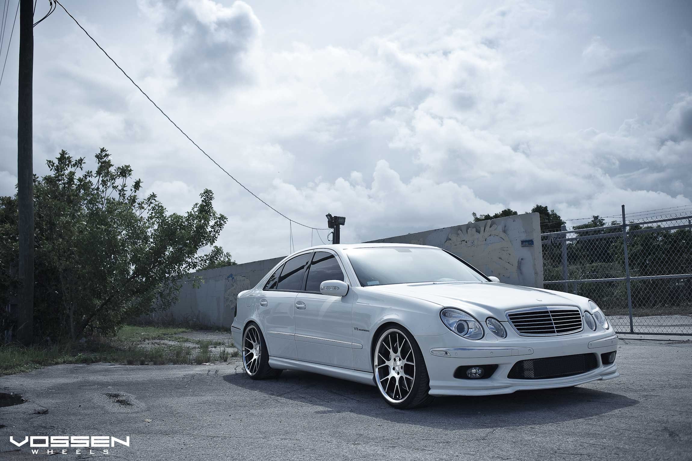 Aftermarket Front Lip on White Mercedes E Class - Photo by Vossen