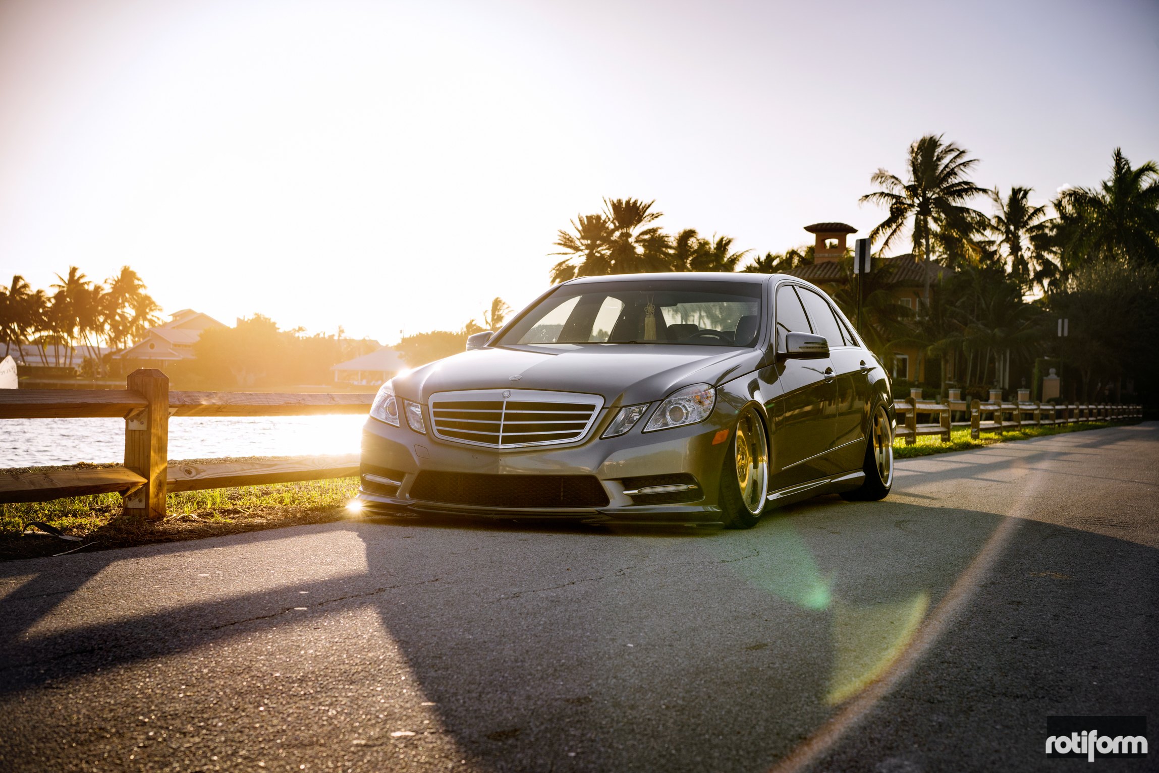 Metallic Mercedes E Class with Custom Front Bumper - Photo by Rotiform