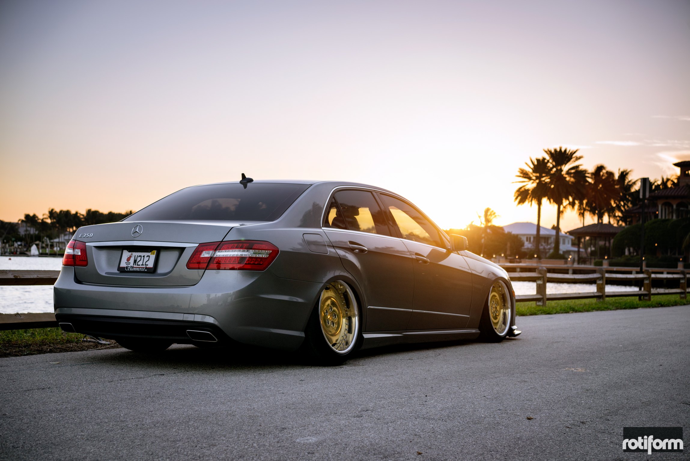 Red LED Taillights on Metallic Mercedes E Class - Photo by Rotiform