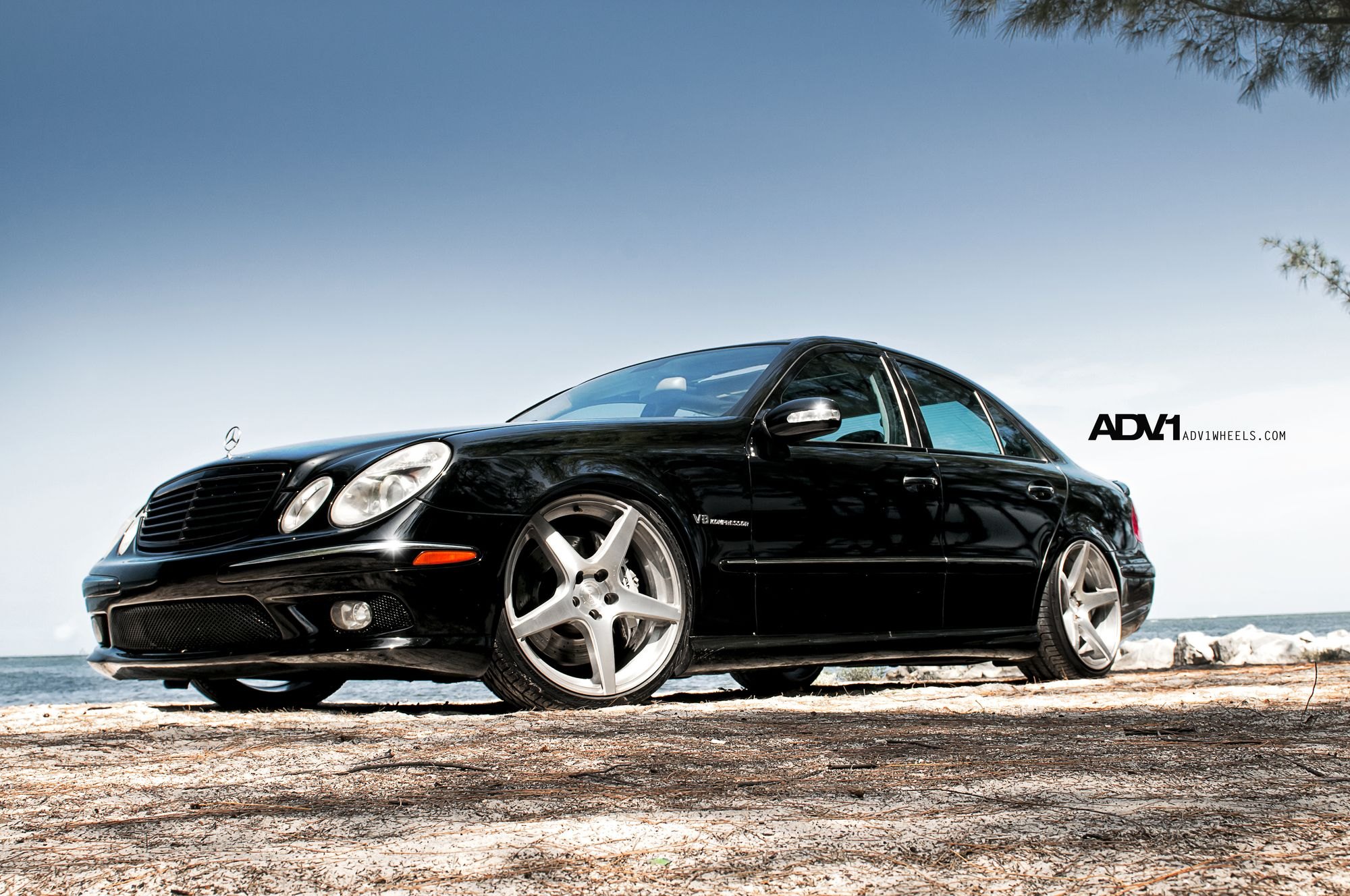 Mercedes E55 With lowered Suspension - Photo by ADV.1