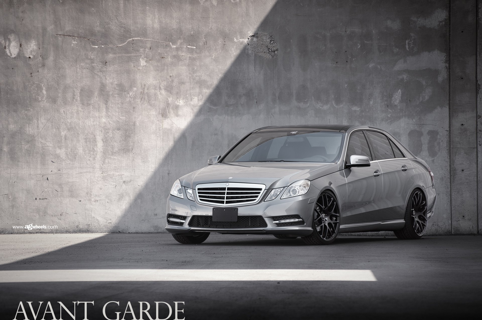 Gray Mercedes E-Class with Chrome Billet Grille - Photo by Avant Garde Wheels