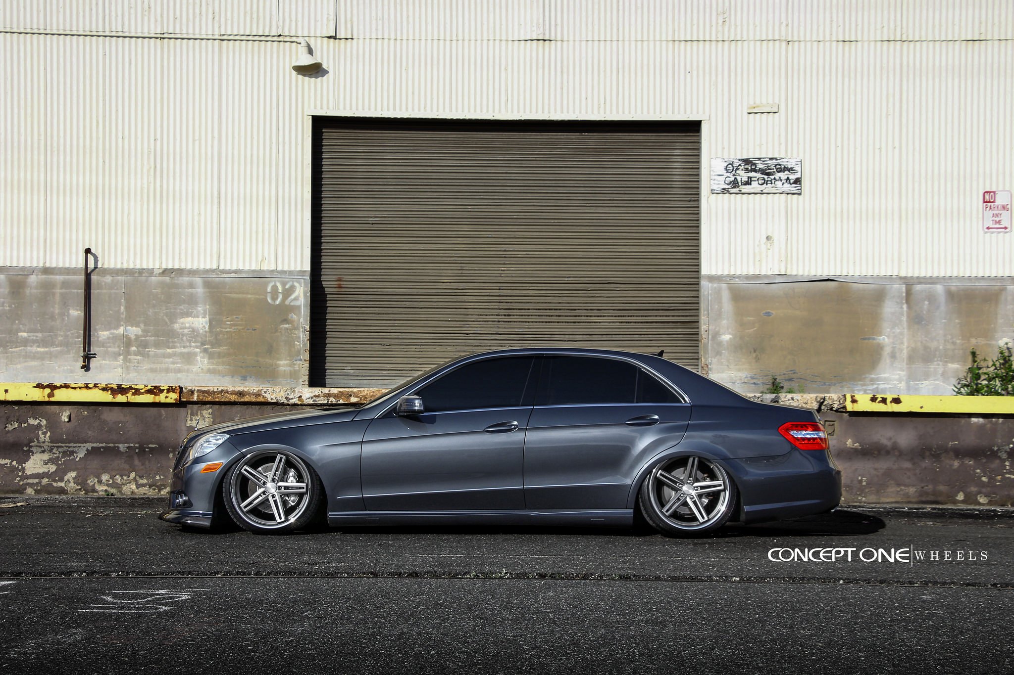 Aftermarket Side Skirts on Gray Mercedes E-Class - Photo by Concept One