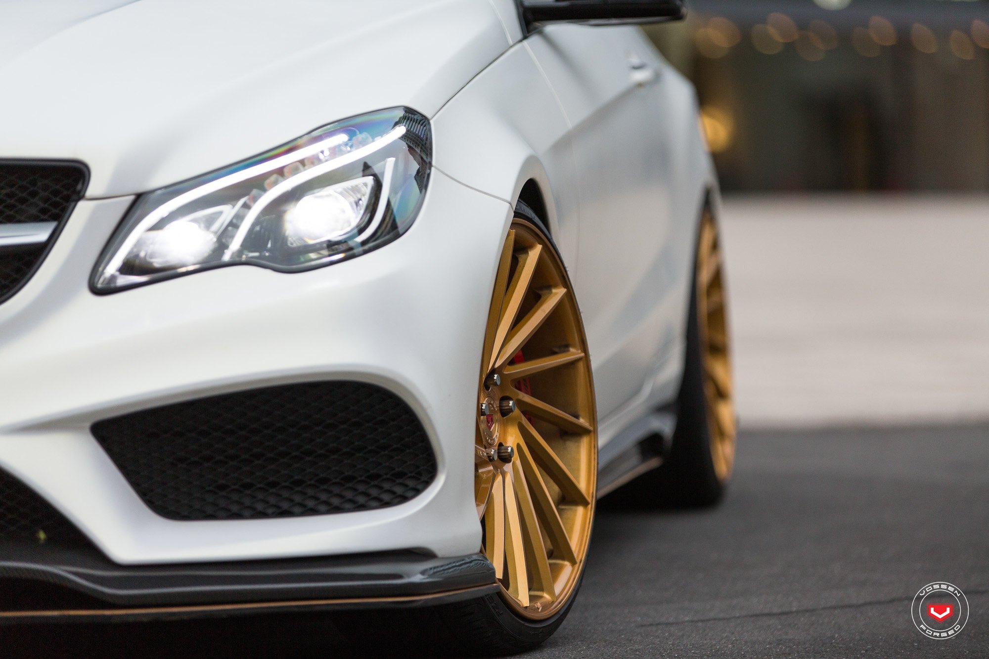 White Mercedes E-Class with Forged Vossen Wheels - Photo by Vossen