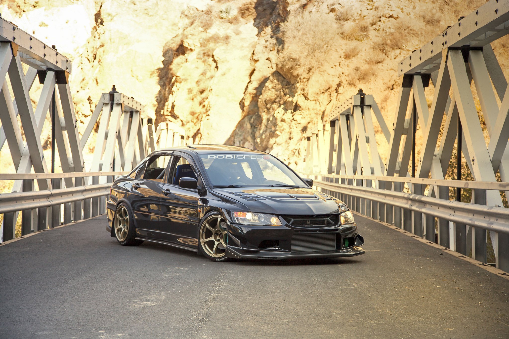 Custom Front Lip on Black Mitsubishi Evolution - Photo by Manuel Veron