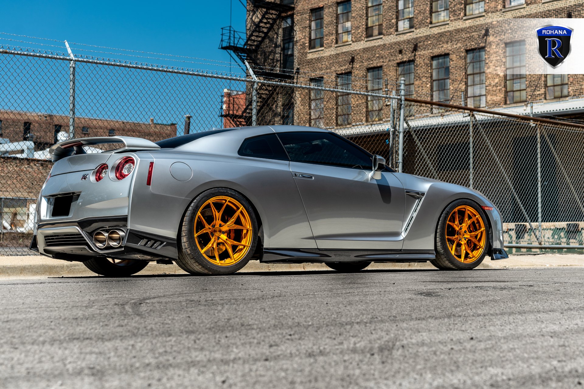 Aftermarket Rear Spoiler with Light on Silver Nissan GT-R - Photo by Rohana Wheels