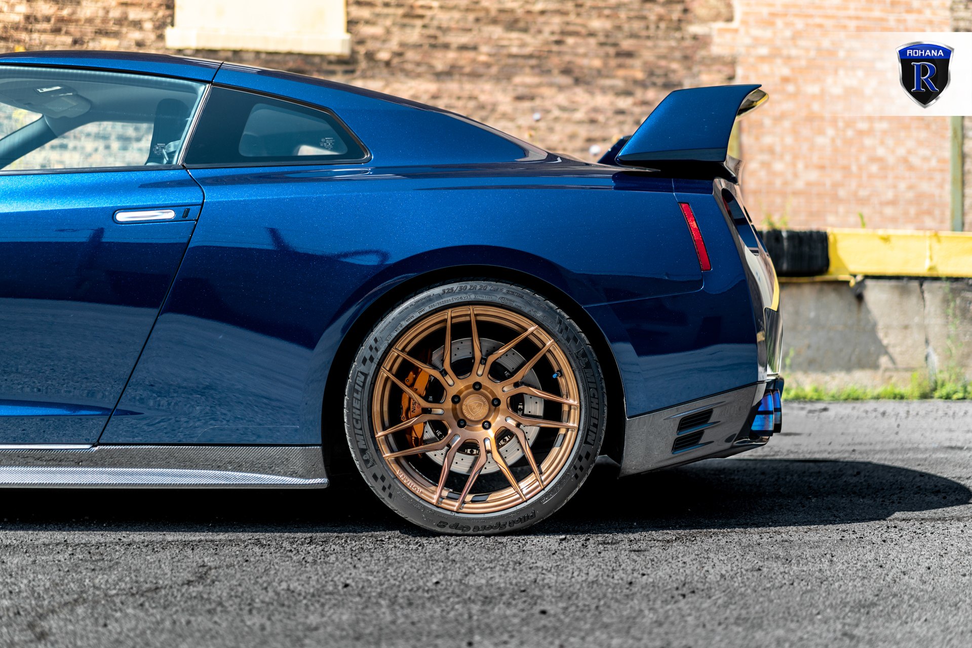 Custom Blue Nissan GT-R on Michelin Tires - Photo by Rohana Wheels