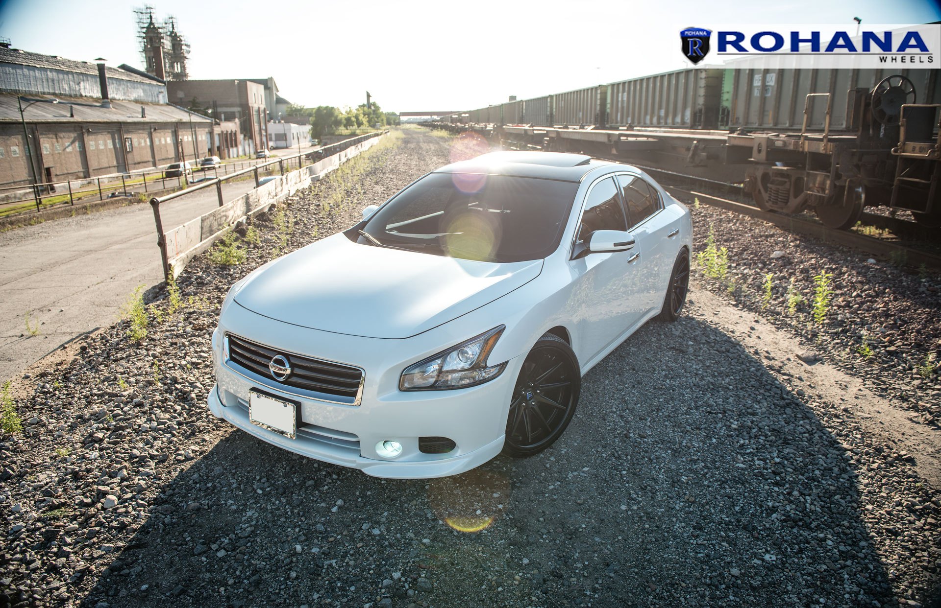 Gorgeous White Nissan Maxima With Perfectly Fitted Rohana Wheels - Photo by Rohana Wheels