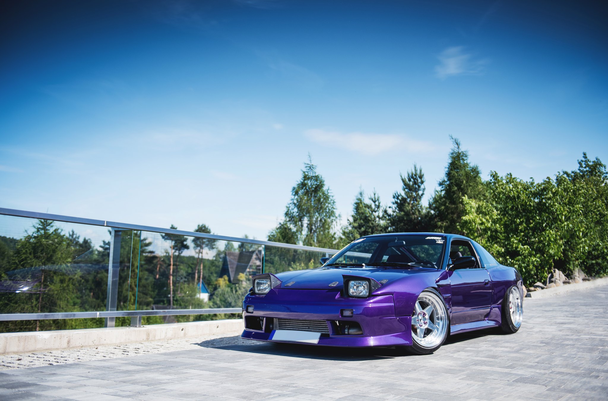 Custom Headlights on Purple Nissan Silvia - Photo by JR Wheels