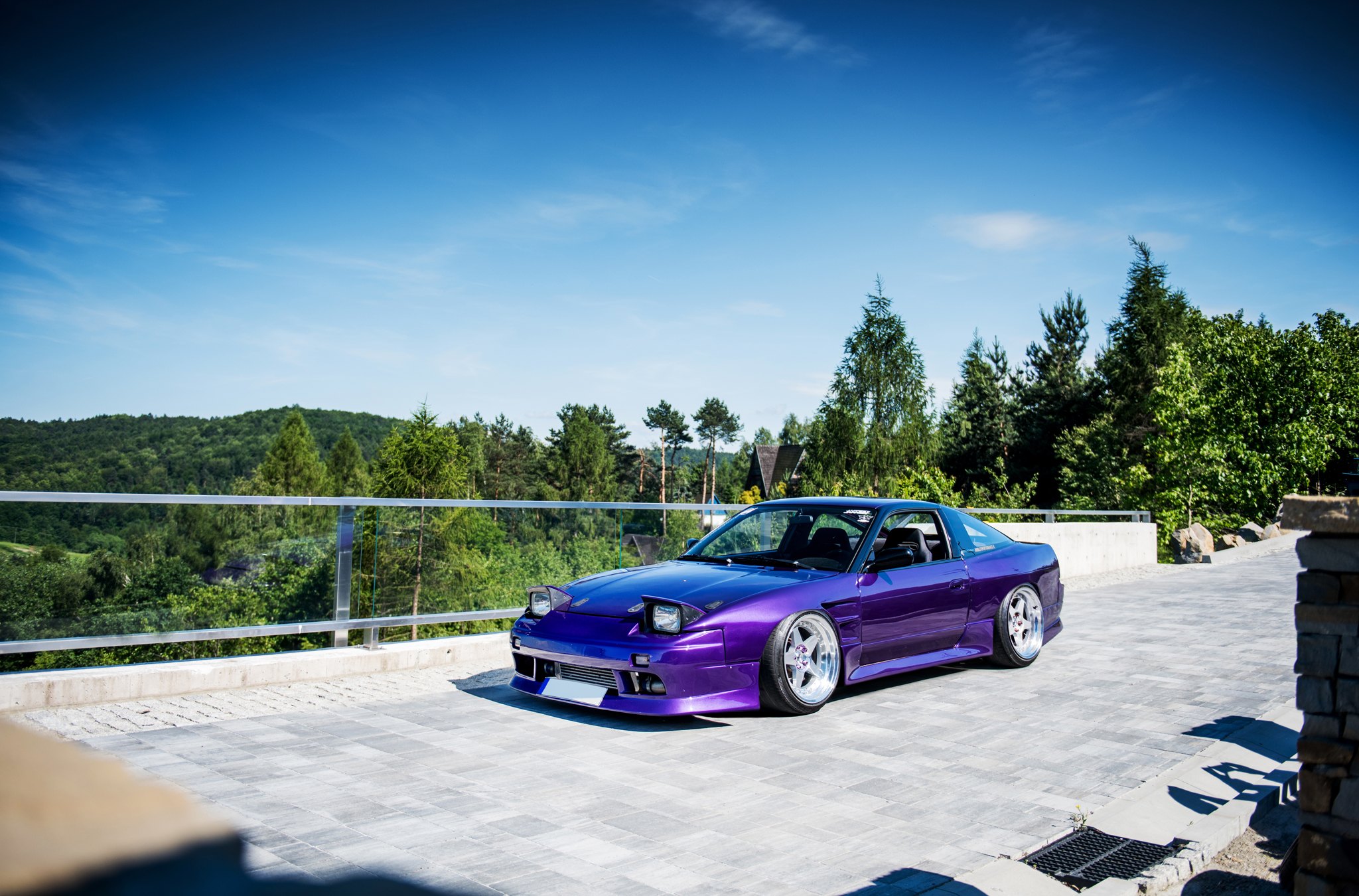 Front Bumper with Fog Lights on Purple Nissan Silvia - Photo by JR Wheels