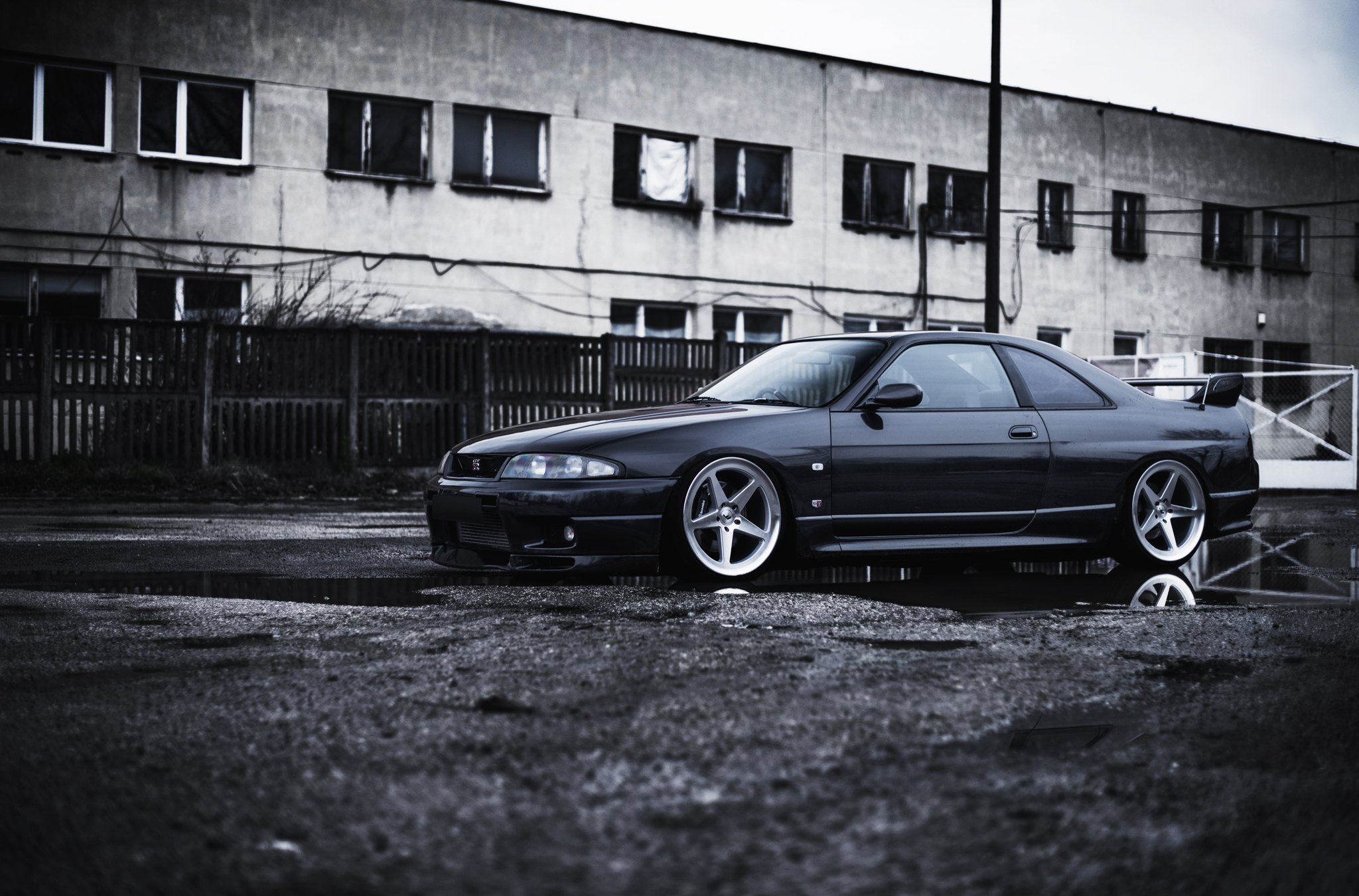 Black Nissan Skyline with Aftermarket Front Lip - Photo by JR Wheels