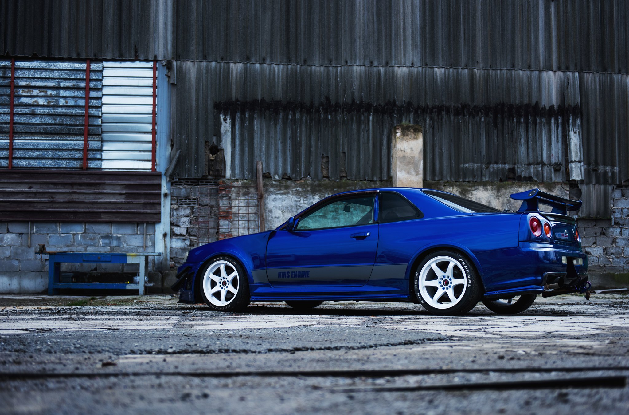 Blue Nissan Skyline with Federal Tires - Photo by JR Wheels