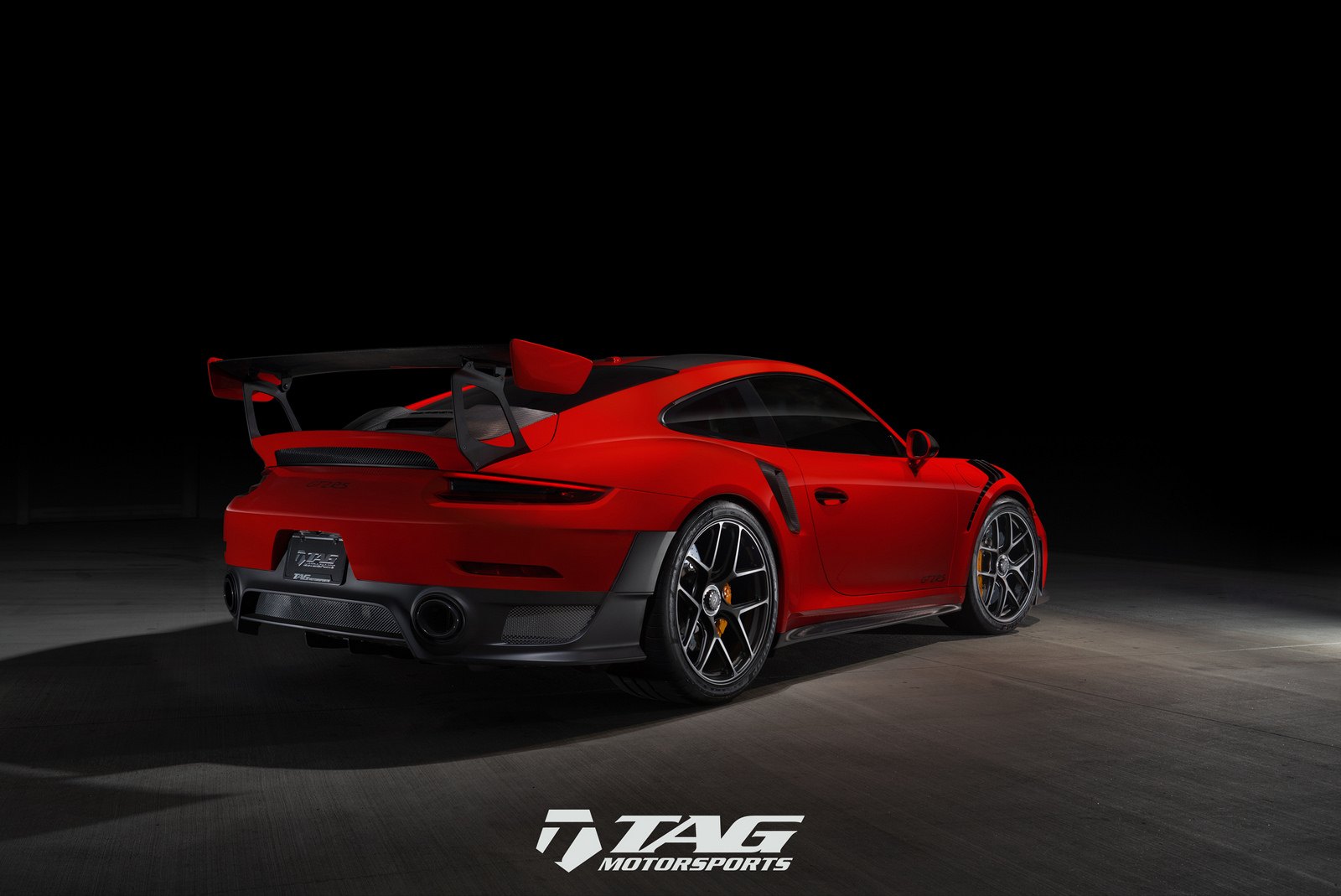 Large Sport Wing Spoiler on Red Porsche 911 - Photo by HRE Wheels