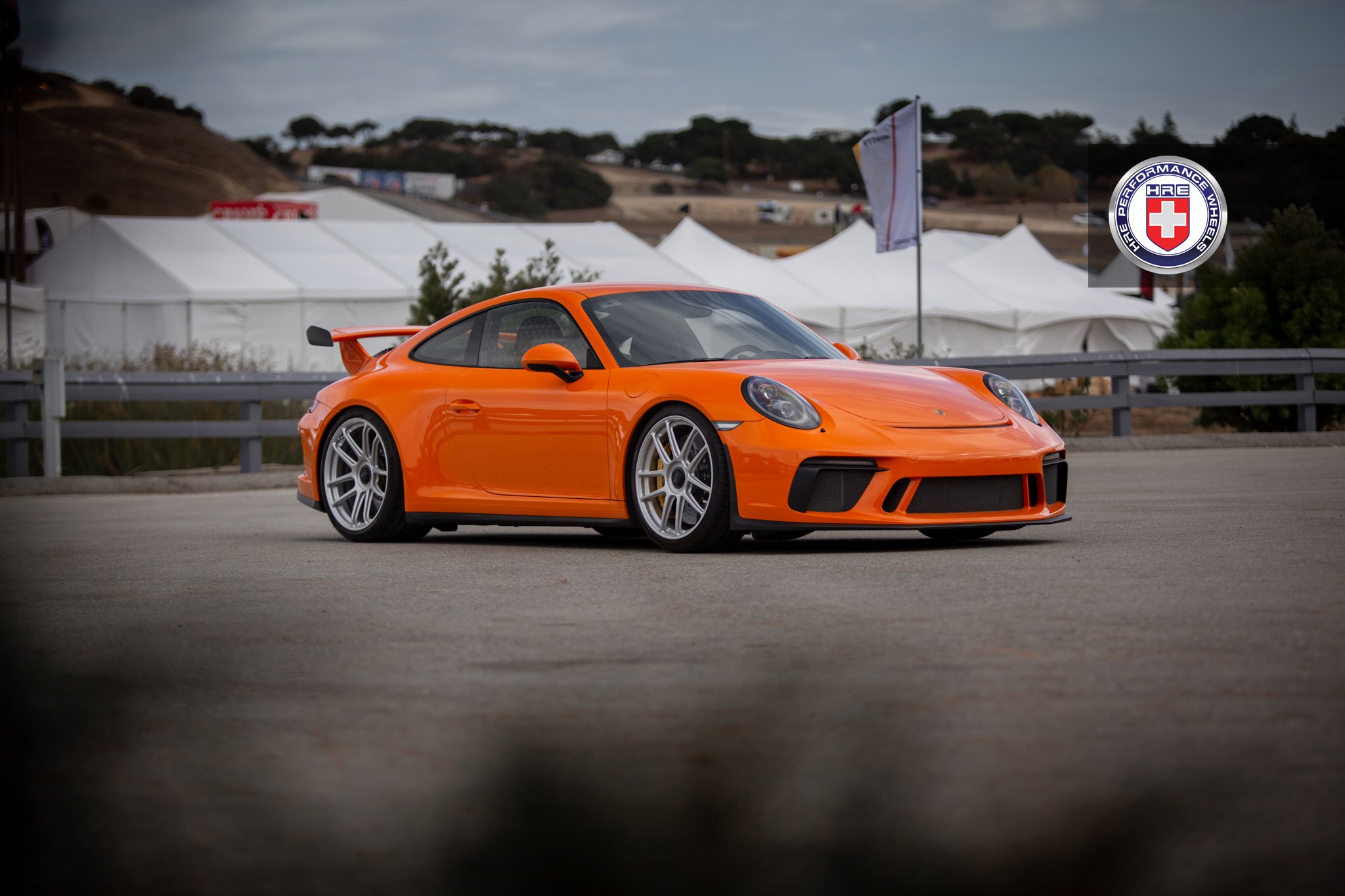 Dark Smoke Headlights on Orange Porsche 911 - Photo by HRE Wheels