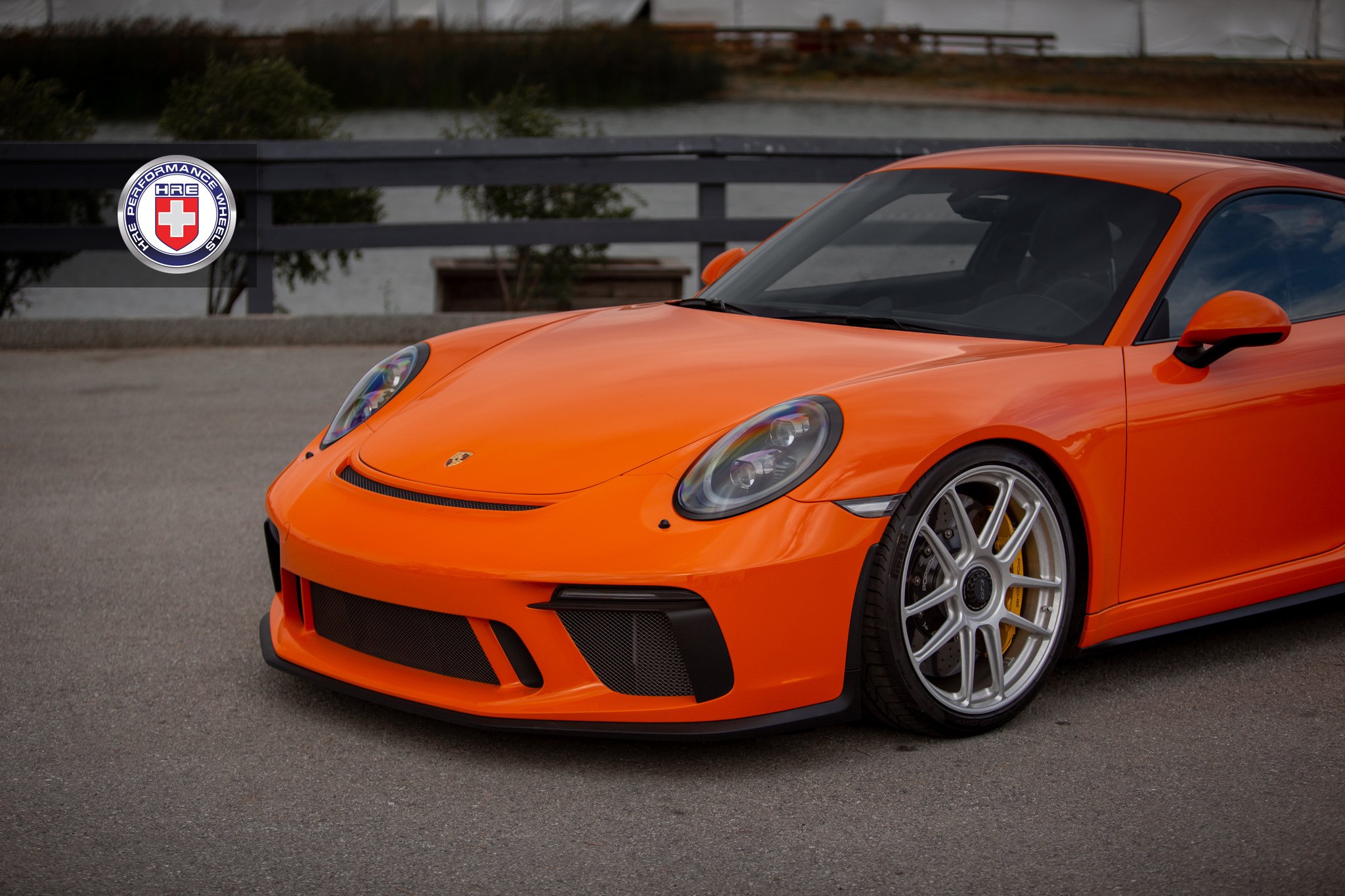 Orange Porsche 911 with Aftermarket Canards - Photo by HRE Wheels