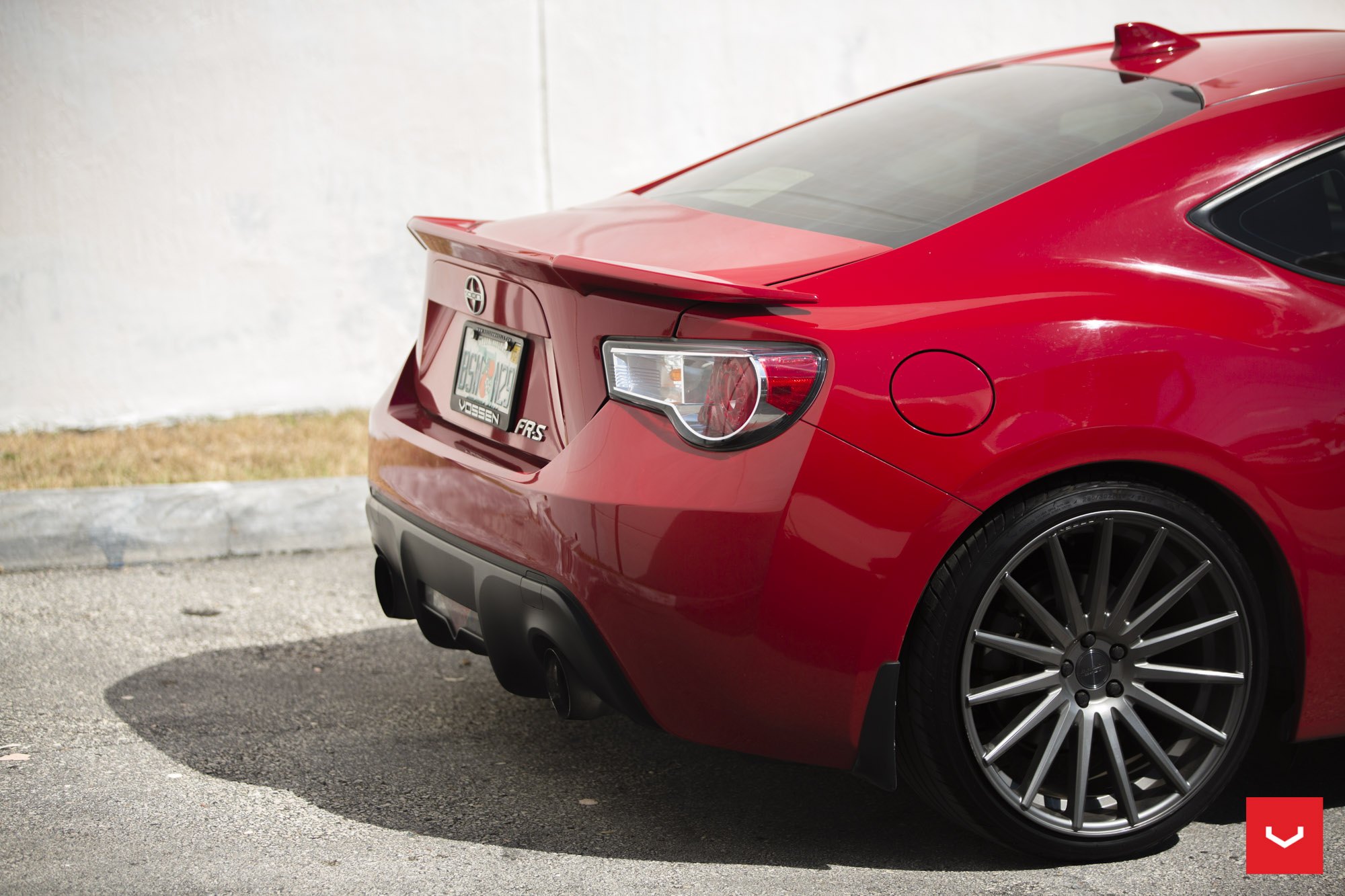 Red Scion FRS with Custom Chrome Vossen Rims - Photo by Vossen