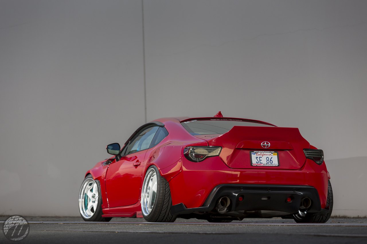 Custom Red Scion FRS Rear Diffuser - Photo by WORK Wheels Japan