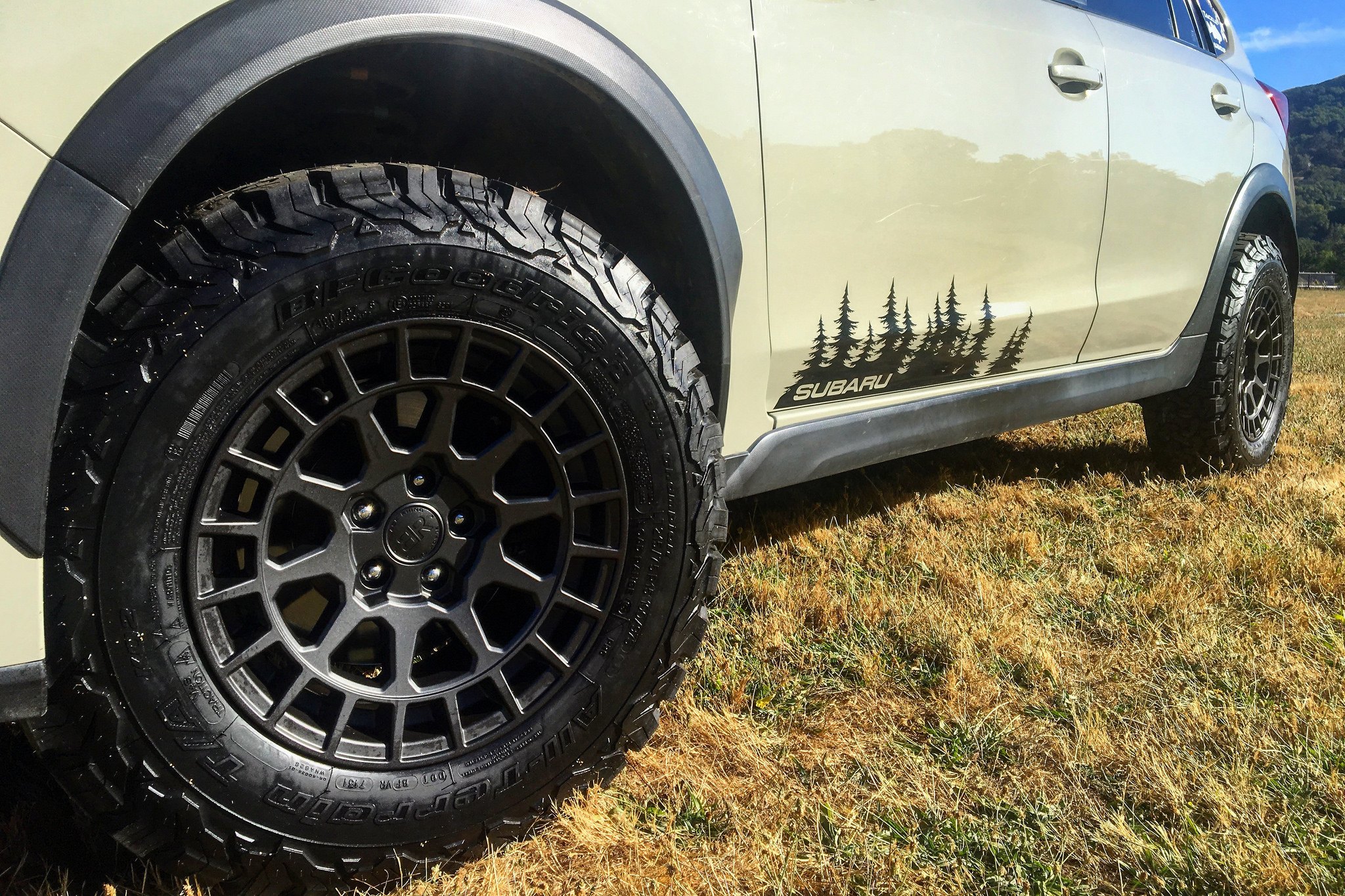 Beige Subaru Crosstrek with Custom Black Rhino Rims - Photo by Black Rhino Wheels