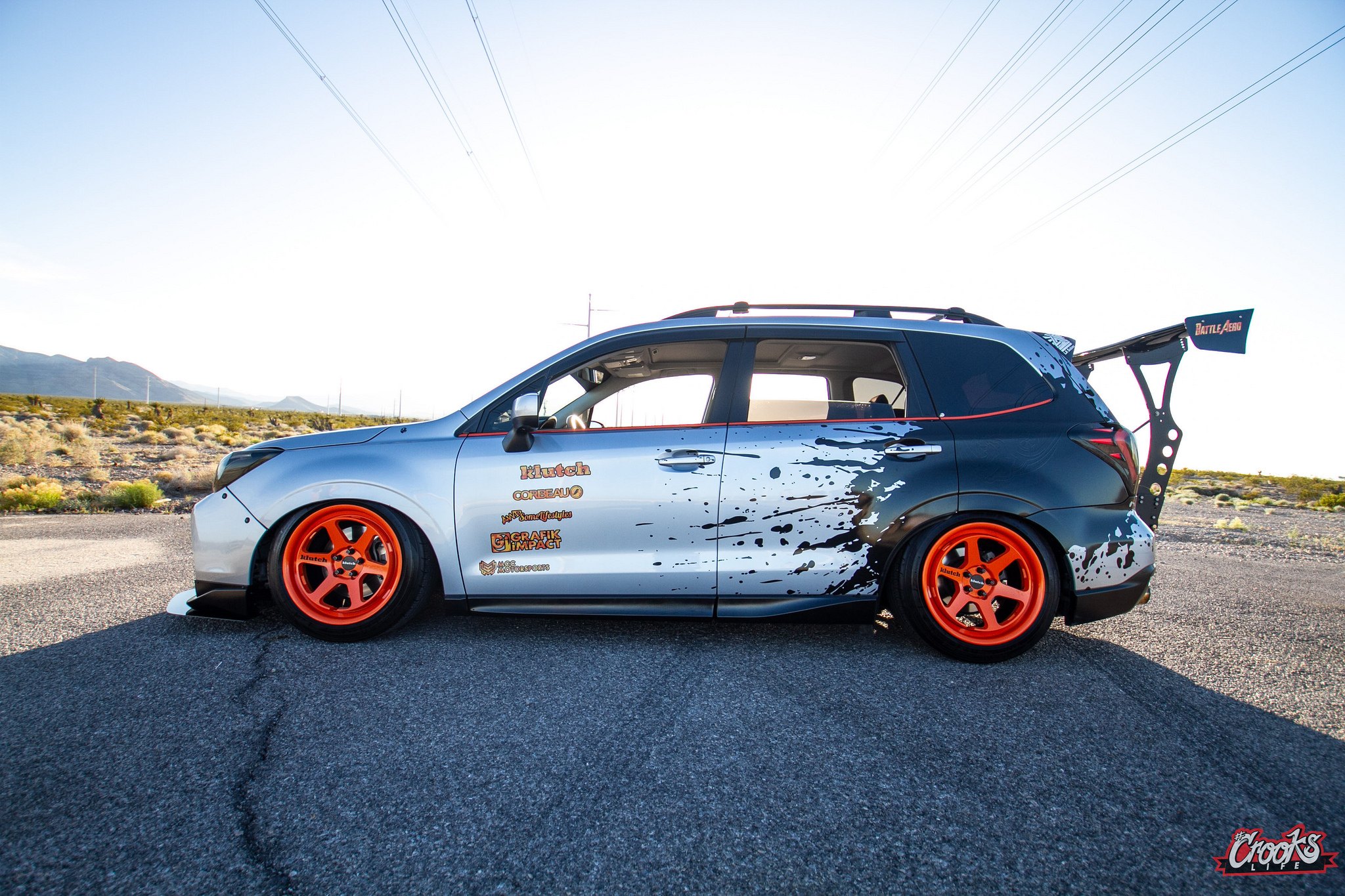 Orange Klutch Wheels on Custom Painted Subaru Forester - Photo by Jimmy Crook