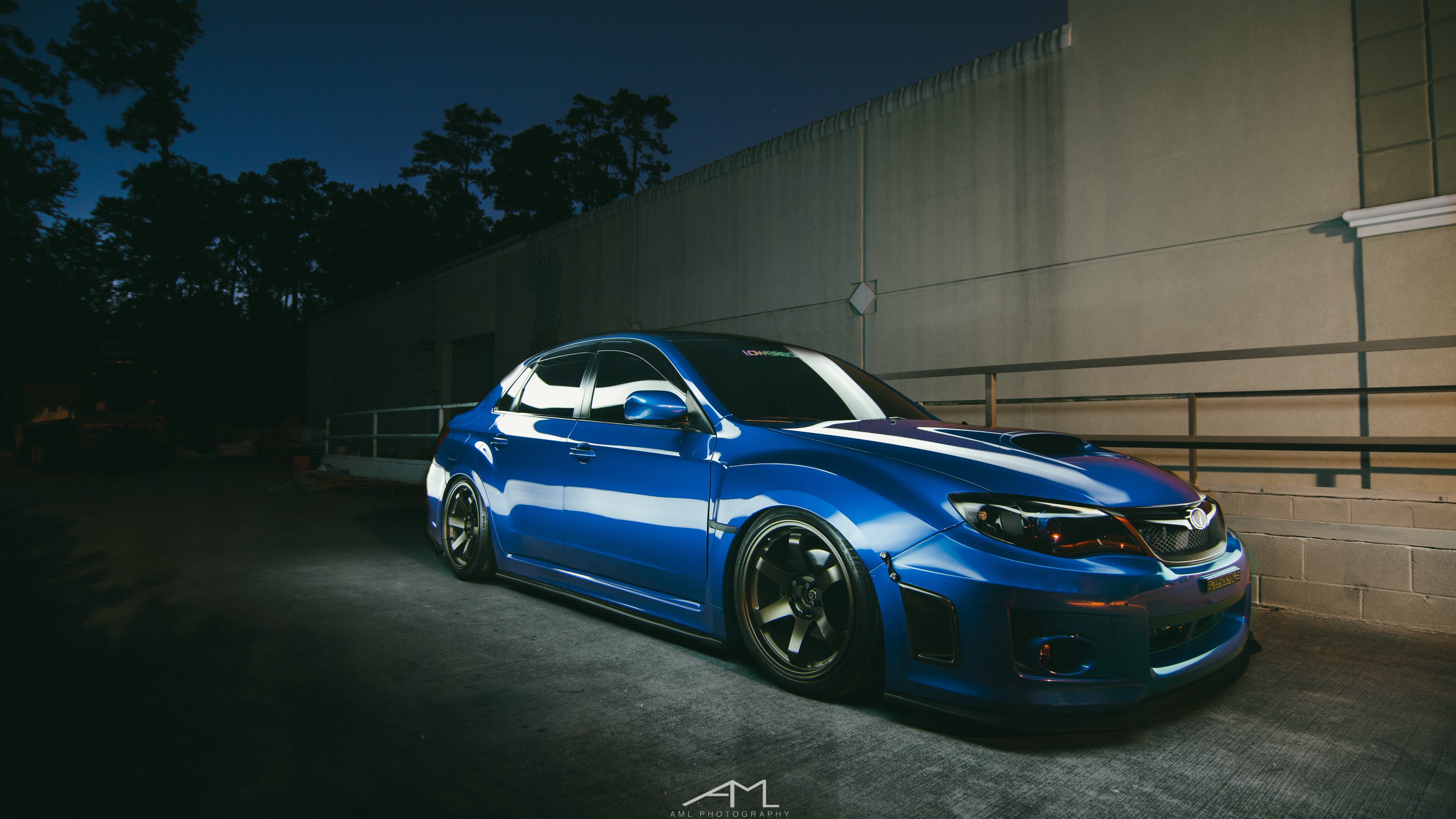 Blue Subaru WRX with Dark Smoke Headlights - Photo by Arlen Liverman
