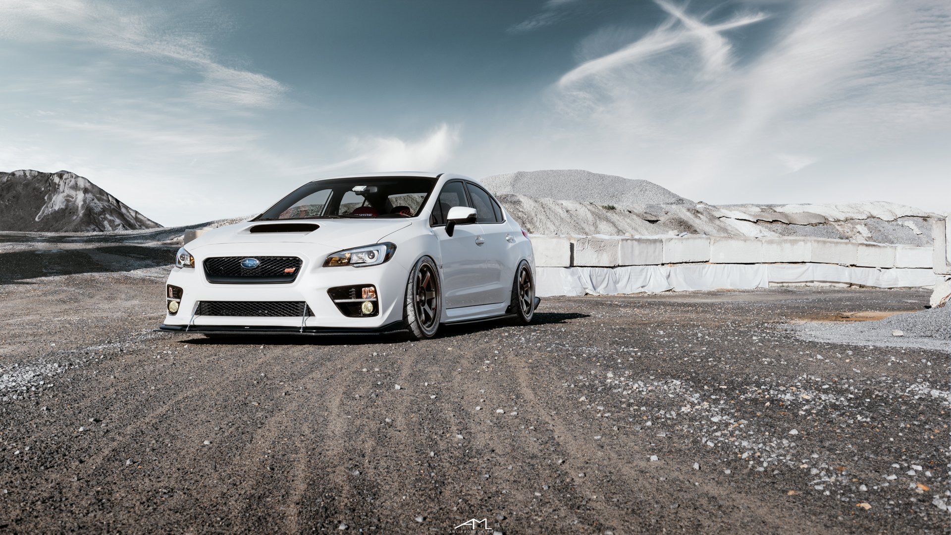 White Subaru WRX with Carbon Fiber Front Lip - Photo by Arlen Liverman