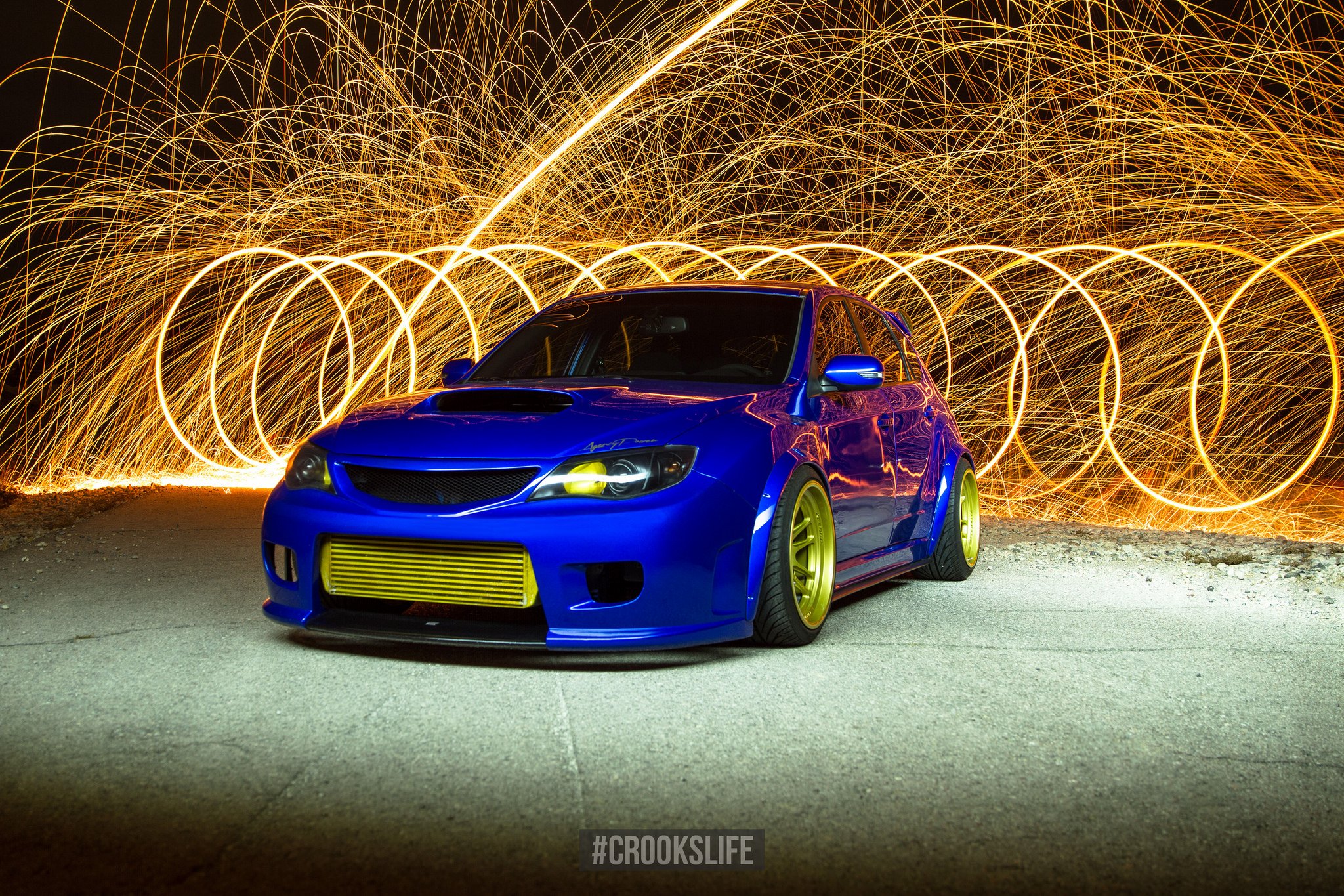 Aftermarket LED Headlights on Blue Subaru WRX - Photo by Jimmy Crook