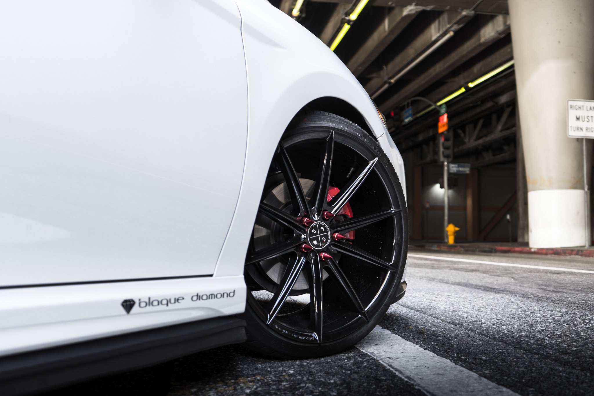 White Toyota Camry with Blaque Diamond Wheels - Photo by Blaque Diamond Wheels