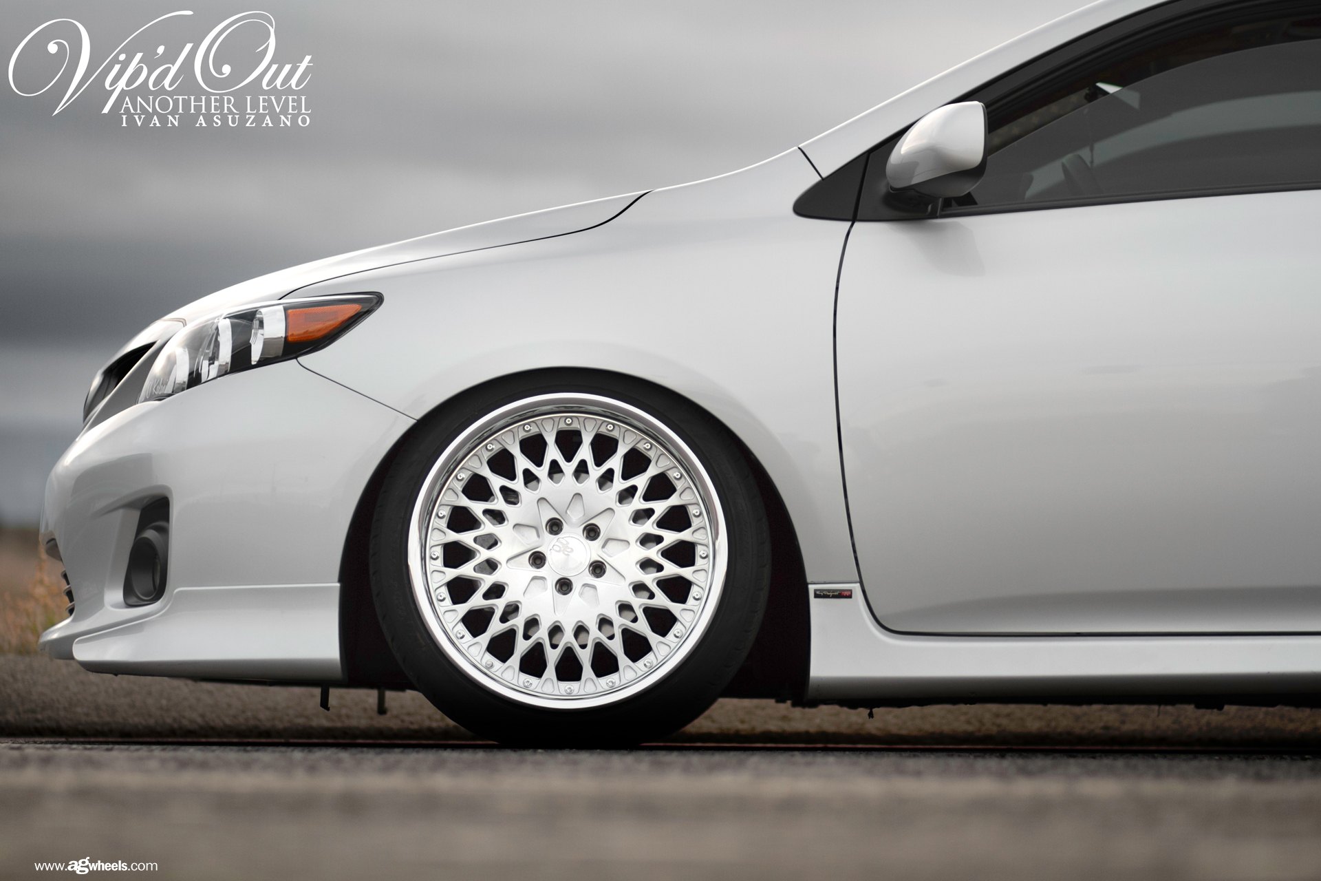 Gray Toyota Corolla with Custom Avant Garde Rims - Photo by Avant Garde Wheels