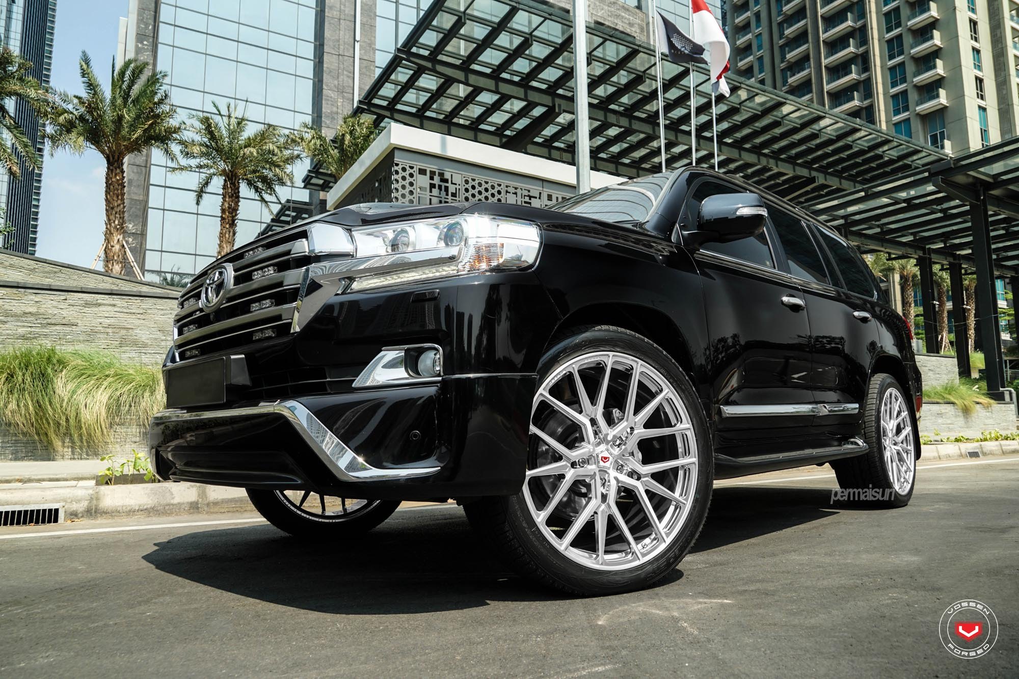 Black Toyota Land Cruiser with Chrome Accents - Photo by Vossen