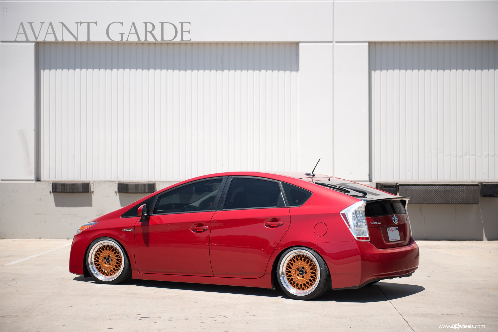 Red Clear LED Taillights on Custom Toyota Prius - Photo by Avant Garde Wheels