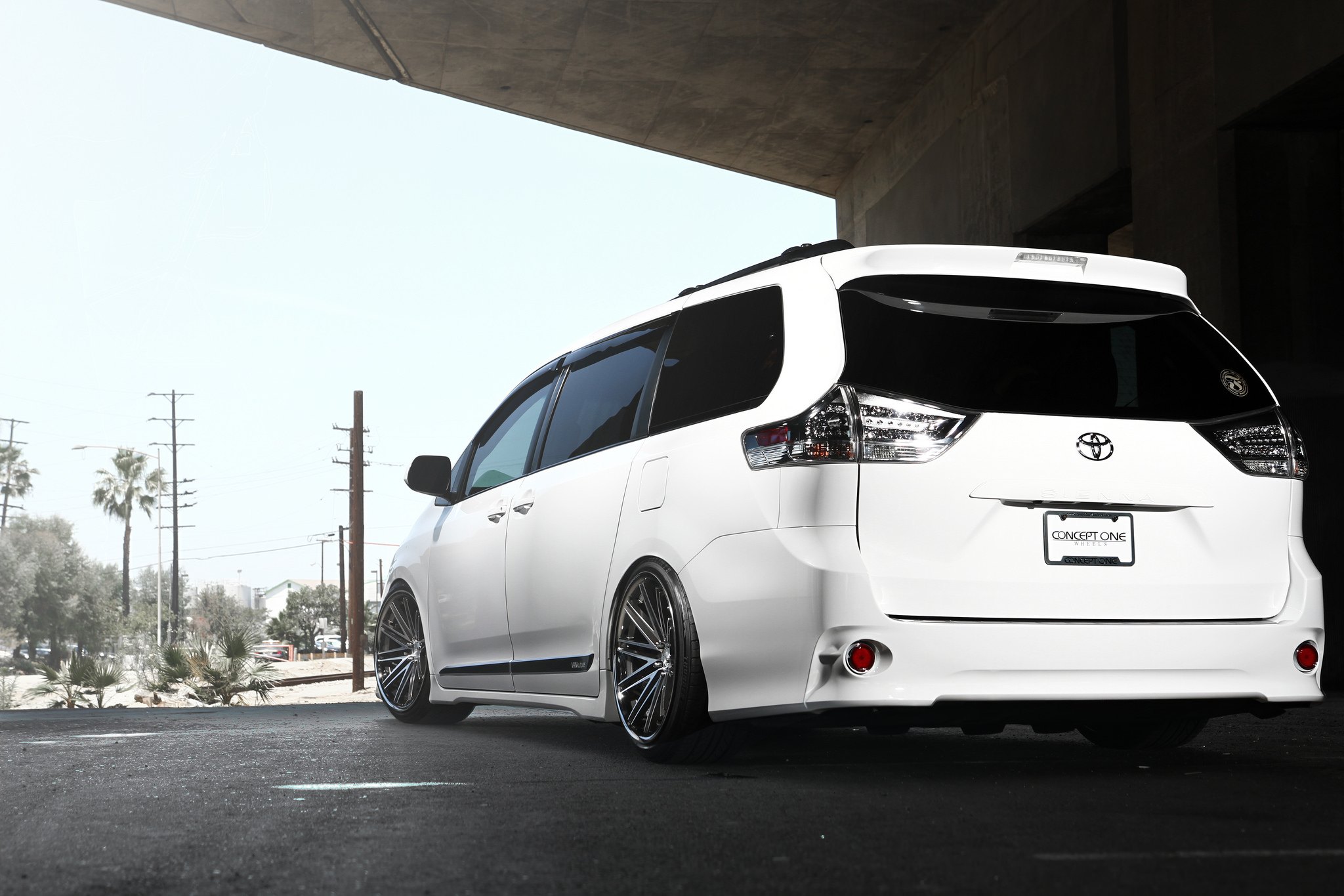 Custom LED Taillights on White Toyota Sienna - Photo by Concept One