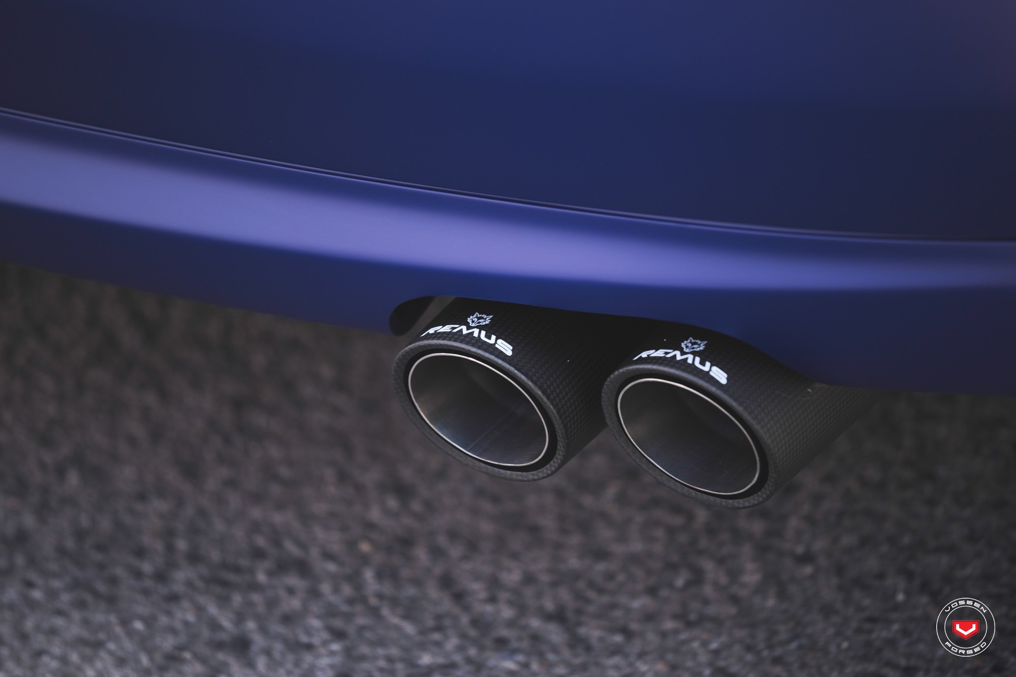 Remus Exhaust System on Matte Blue VW Jetta - Photo by Vossen